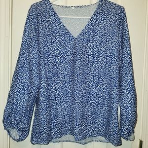 New Blue floral shirt runs small!
